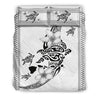 Hawaii Poly Turtle Bedding Set - AH - J1-BEDDING SETS-Phaethon-Bedding Set - Black-US Queen/Full-Black & White-Vibe Cosy™