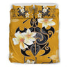 Turtle Plumeria Bedding Set - AH-BEDDING SETS-Alohawaii-Bedding Set-US Queen/Full-Black-Vibe Cosy™