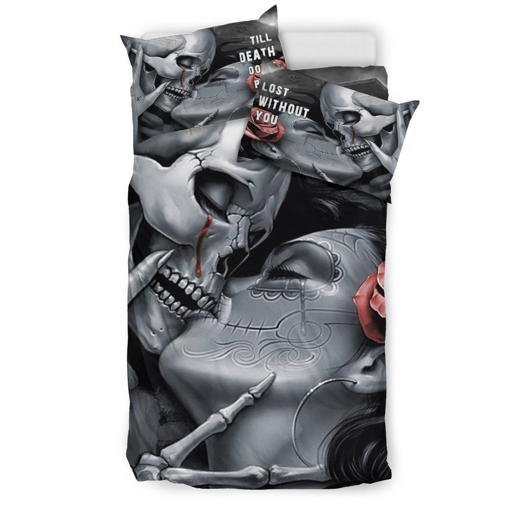 Till Death Do Us Part, Lost Without You Bedding Sets-Ocean Gadget-Bedding Set - Black - Till Death Do Us Part Bedding Sets-Twin-Vibe Cosy™