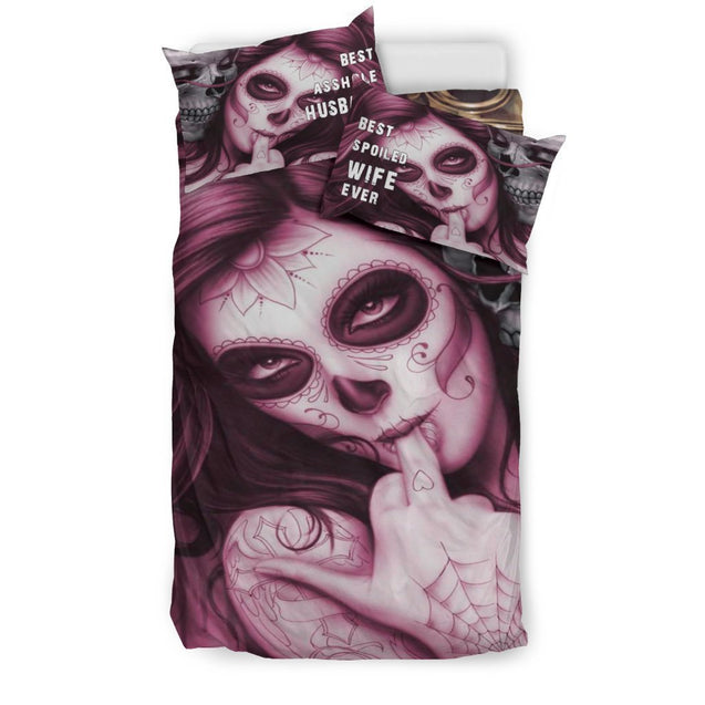 Spoiled Wife and A*shole Husband Bedding Sets-Ocean Gadget-Bedding Set - Black - Spoiled Wife and A*shole Husband Bedding Sets-Twin-Vibe Cosy™