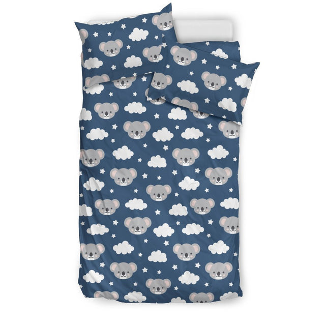 Australia Koala With The Cloud Duvet Cover K5-BEDDING SETS-HP Arts-Bedding Set - Black - Australia Koala With The Cloud Duvet Cover K5-Twin-Vibe Cosy™