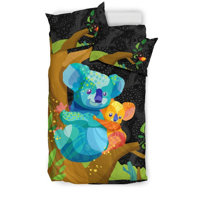 Koala Bear bedding sets (Duvet covers) NN6-BEDDING SETS-HP Arts-Bedding Set - Black - Black-Twin-Vibe Cosy™