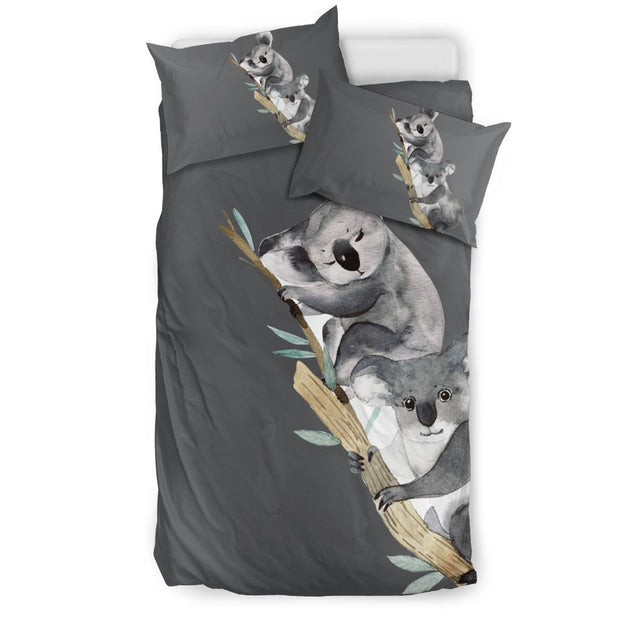 Australian bedding set- Koala Australia duvet cover NN8-BEDDING SETS-HP Arts-Bedding Set - Black - Australian bedding set- Koala Australia duvet cover black NN8-Twin-Vibe Cosy™