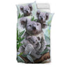 Australia bedding set- Koala Family duvet cover NN8-BEDDING SETS-HP Arts-Bedding Set - Beige - Australia bedding set- Koala Family duvet cover beige NN8-Twin-Vibe Cosy™