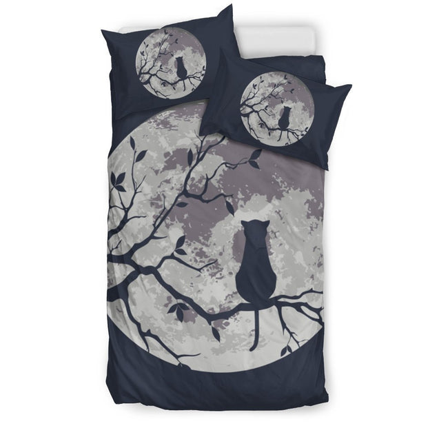 Moon And Cat Bedding Set-6teenth World™-Bedding Set-Twin-Vibe Cosy™