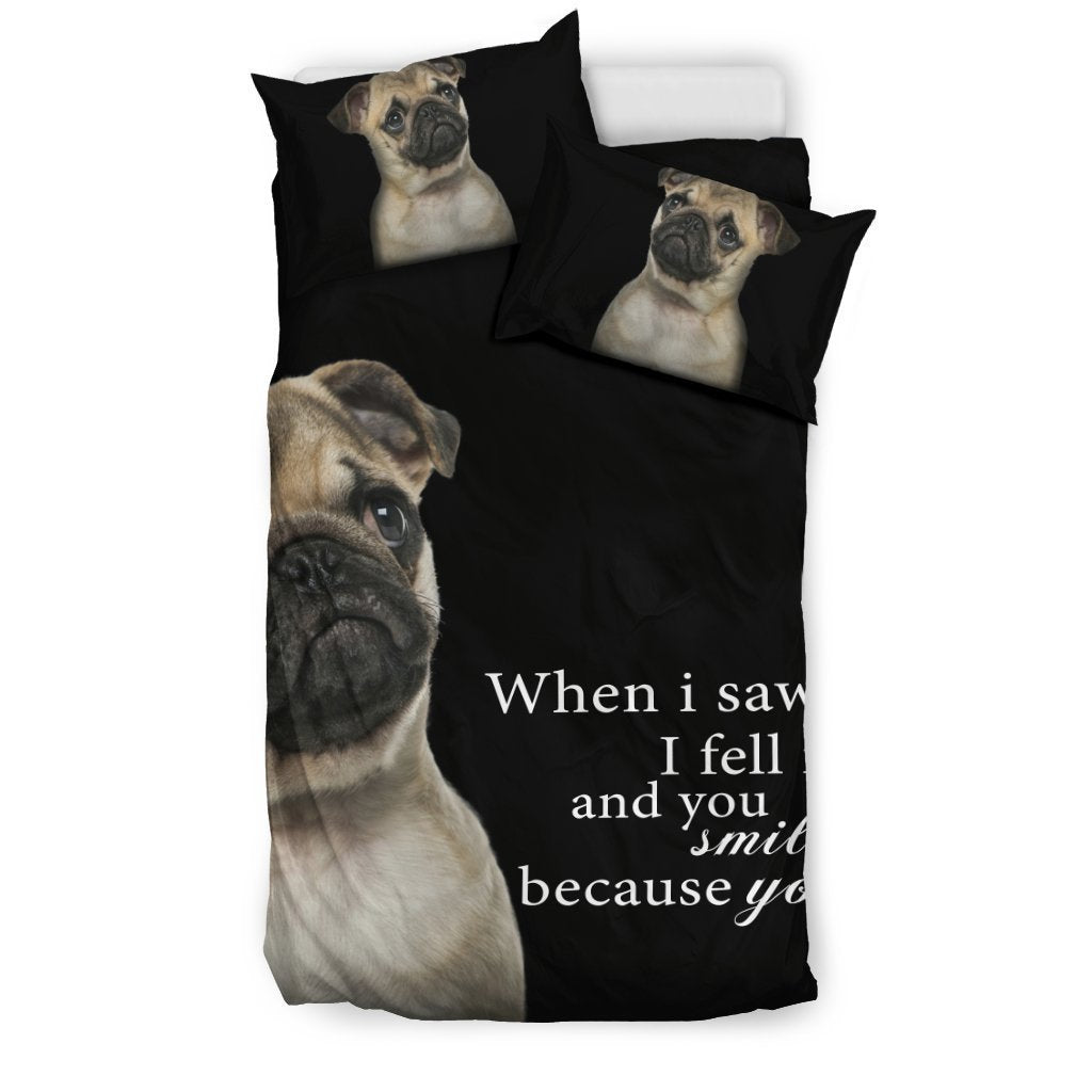 Pug - When i saw you... Bedding Set-6teenth World™-Bedding Set-Twin-Vibe Cosy™