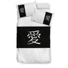 Bedding Set - Ai (Love) on Black-6teenth World™-Bedding Set-US Twin-Vibe Cosy™