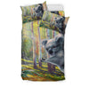 Koala Duvet Covers - Koala And Deep Forest Bedding Sets NN6-BEDDING SETS-HP Arts-Bedding Set - Black - Black-US Twin-Vibe Cosy™