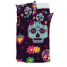 Muerte Skulls and Flowers Bedding Set-6teenth World™-Bedding Set-US Twin-Vibe Cosy™