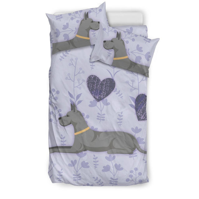 I Love Great Danes Bedding Set for Lovers of Great Dane Dogs-6teenth World™-Bedding Set-US Twin-Vibe Cosy™