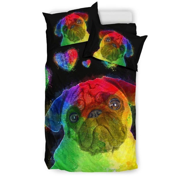 Love Pug Bedding Set for Lovers of Pugs-6teenth World™-Bedding Set-US Twin-Vibe Cosy™