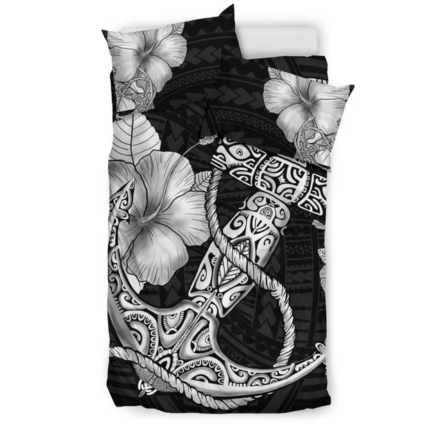 Hawaii Poly Hibiscus Bedding Set - AH-BEDDING SETS-Alohawaii-US Twin-Black-Polyester-Vibe Cosy™