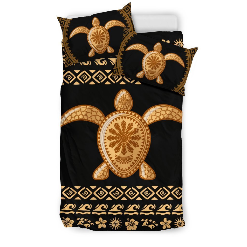 Turtle Hawaiian Bedding Set - AH-BEDDING SETS-Phaethon-US Twin-Black-Polyester-Vibe Cosy™