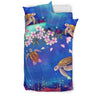 Turtle And Plumeria Pattern Hawaiian Bedding Set - AH-BEDDING SETS-Alohawaii-US Twin-Black-Polyester-Vibe Cosy™