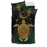 Golden Turtle And Moon Hawaiian Bedding Set - AH-BEDDING SETS-Phaethon-US Twin-Black-Polyester-Vibe Cosy™