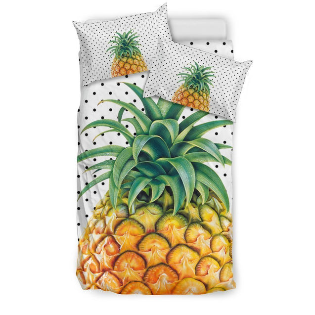 Hawaii Pineapple Dots Background Bedding Set - AH-BEDDING SETS-Phaethon-US Twin-Black-Polyester-Vibe Cosy™