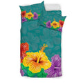 Hawaii Colorful Hibiscus Bedding Set - AH-BEDDING SETS-Phaethon-US Twin-Black-Polyester-Vibe Cosy™