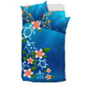 Hawaii Tuttle And Flower In The Sea Bedding Set - AH-BEDDING SETS-Phaethon-US Twin-Black-Polyester-Vibe Cosy™