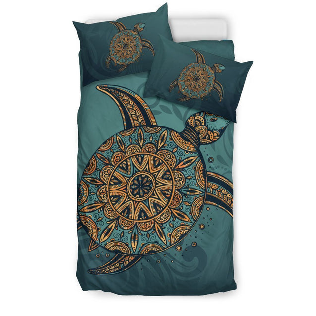 Hawaiian Skillful Turtle Bedding Set - AH-BEDDING SETS-Alohawaii-US Twin-Black-Polyester-Vibe Cosy™