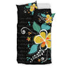 Aloha Plumeria Bedding Set - AH-BEDDING SETS-Phaethon-US Twin-Black-Polyester-Vibe Cosy™