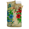 Hibiscus Blue And Red Bedding Set - AH-BEDDING SETS-Alohawaii-US Twin-Black-Polyester-Vibe Cosy™