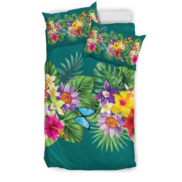 Hibiscus Bedding Set - AH-BEDDING SETS-Phaethon-US Twin-Black-Polyester-Vibe Cosy™