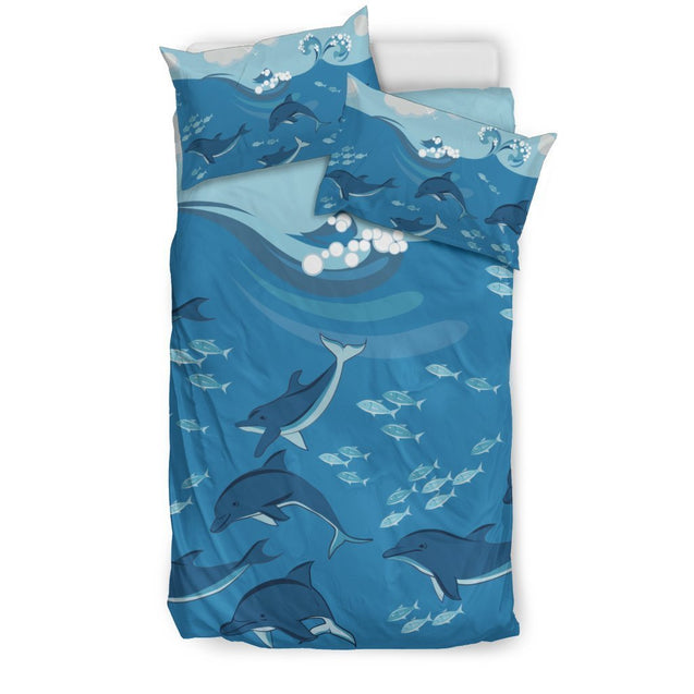 Dolphins Bedding Set - AH-BEDDING SETS-Phaethon-US Twin-Black-Polyester-Vibe Cosy™