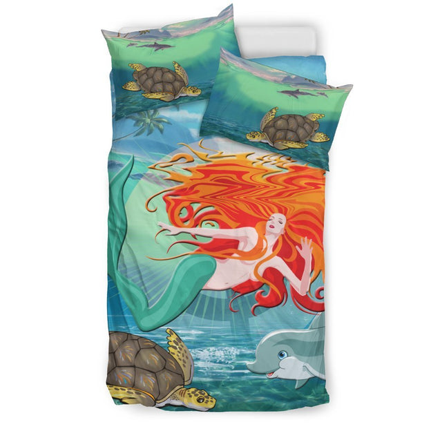 Mermaid Bedding Set - AH-BEDDING SETS-Alohawaii-US Twin-Black-Polyester-Vibe Cosy™