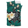 Turtle Plumeria Bedding Set - AH-BEDDING SETS-Phaethon-Bedding Set-US Twin-Black-Vibe Cosy™