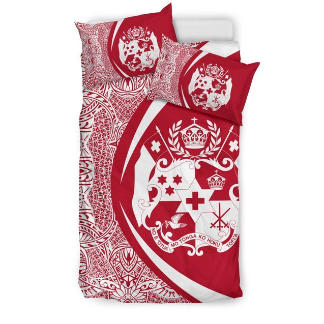 Tonga Coat Of Arms Polynesian Bedding Set - Circle Style 03 J9-BEDDING SETS-Phaethon-US Twin-Vibe Cosy™