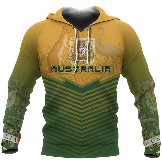 Australia Coat Of Arms Hoodie - Energy Style NNK 1447-Apparel-PL8386-Hoodie-S-Vibe Cosy™