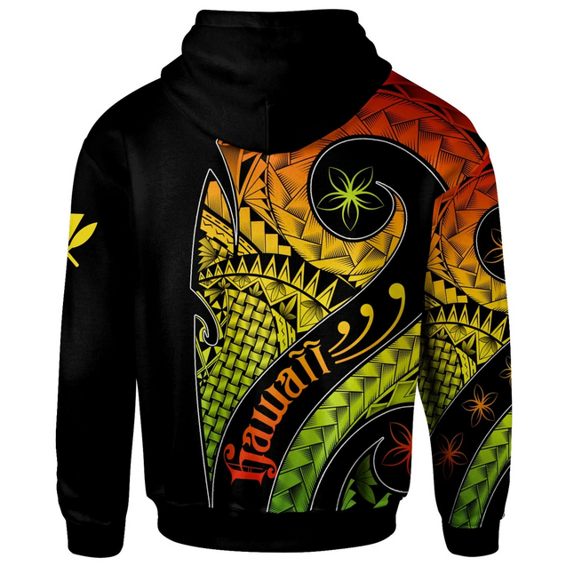 Polynesian Hawaii Patterns Personalised Name 3D Unisex Hoodie