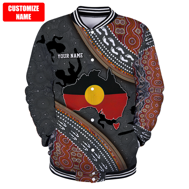 Custom name Aboriginal dots Zip pattern 3D design printed winter shirts