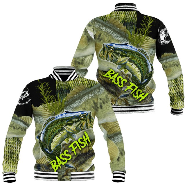 Bass fishing on skin 3D print fishing shirt for men and women