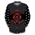 Customize Name Firefighter Baseball Jacket 3D All Over Printed Shirts MH22032102