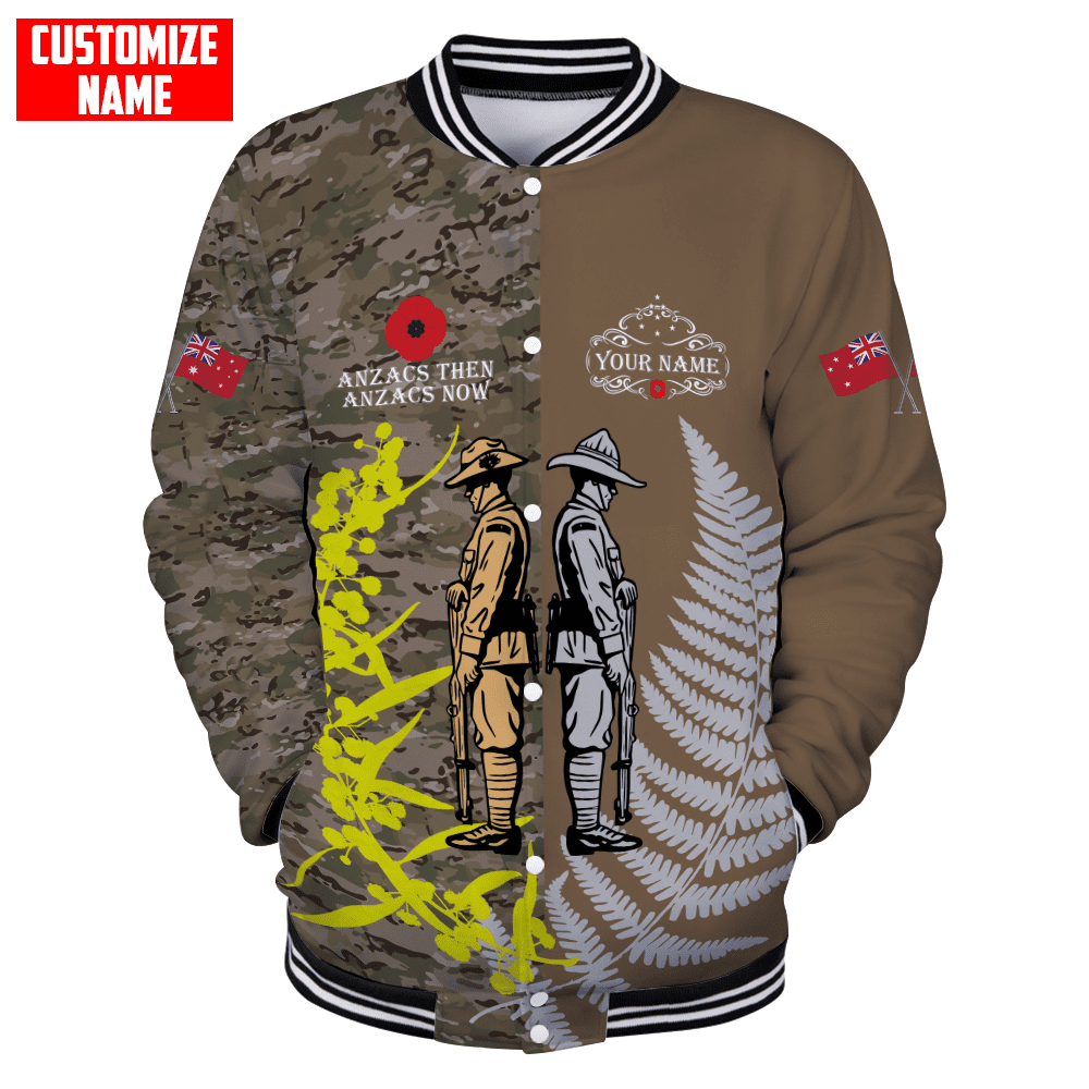 Custom name Anzac day The ode remembrance Soldier 3D printed winter shirts