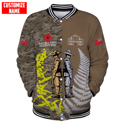 Custom name Anzac day The ode remembrance Soldier 3D printed winter shirts
