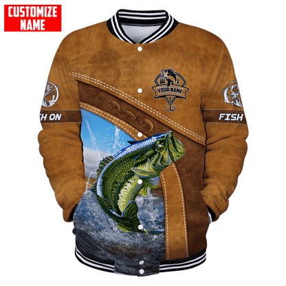 Custom name Bass Fishing Jumping 3D printed shirts