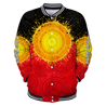 Custom name Aboriginal Flag Indigenous Sun Fleece Zip-Up Hoodie