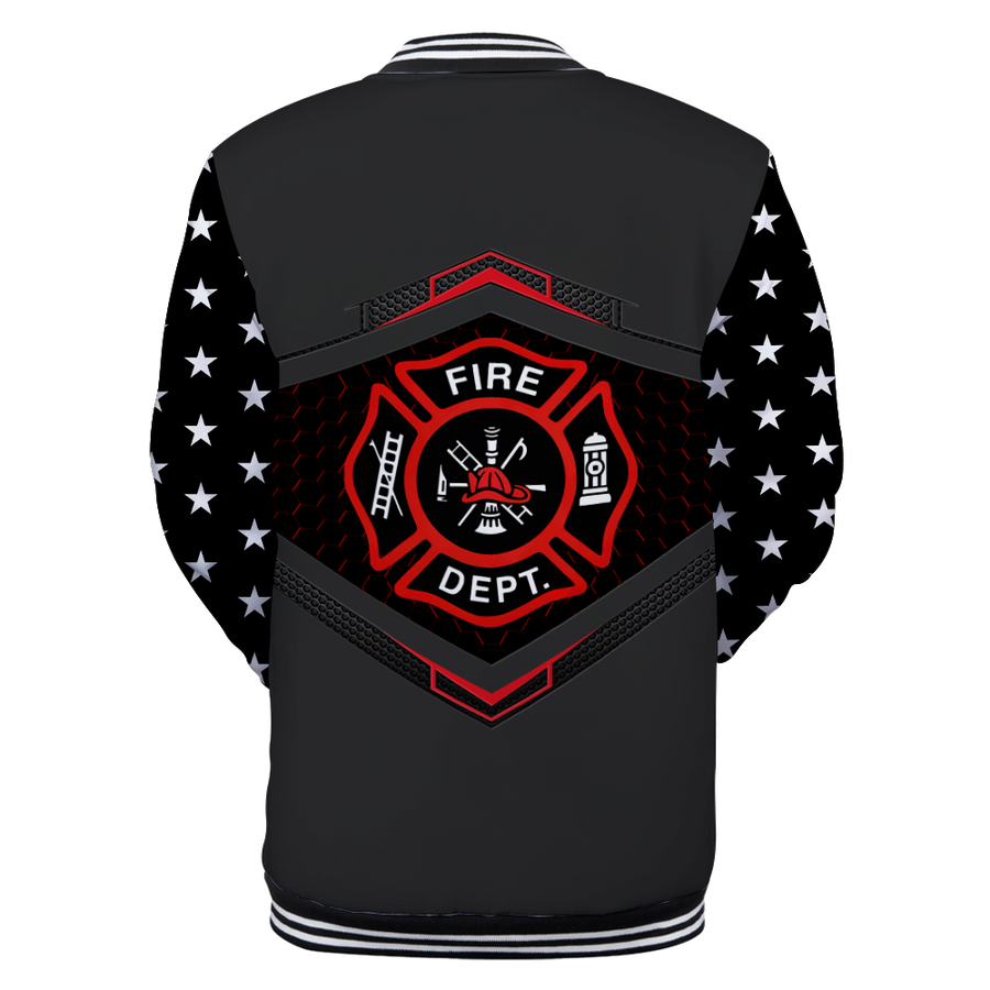 Customize Name Firefighter Baseball Jacket 3D All Over Printed Shirts MH22032102