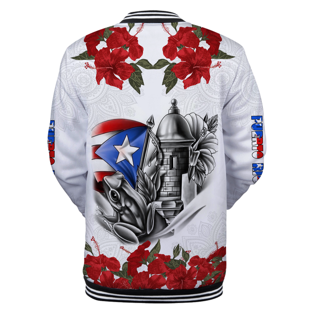 Maga Flower Puerto Rico Baseball jacket 3D All Over Printed Shirts MH24022104