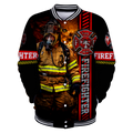 Brave Firefighter Baseball jacket 3D All Over Printed Shirts TNA10132003