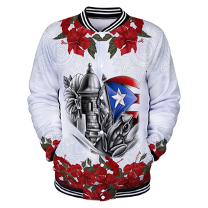 Maga Flower Puerto Rico Baseball jacket 3D All Over Printed Shirts MH24022104