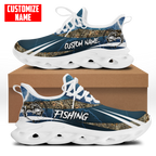 Bass fishing Sport - Blue version Custom name Clunky Sneaker Shoes