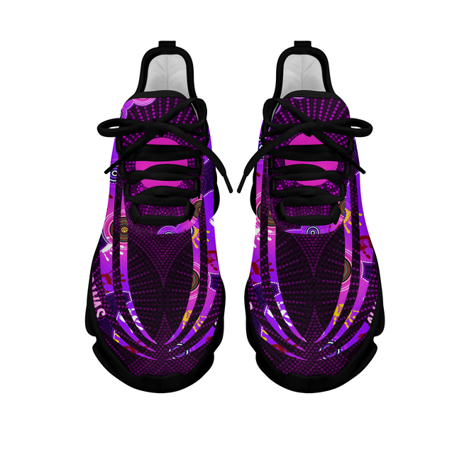 Aboriginal Purple Turtle Lizard Clunky Sneaker Shoes