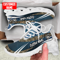 Bass fishing Sport - Blue version Custom name Clunky Sneaker Shoes