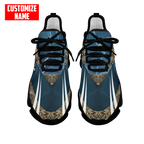 Bass fishing Sport - Blue version Custom name Clunky Sneaker Shoes