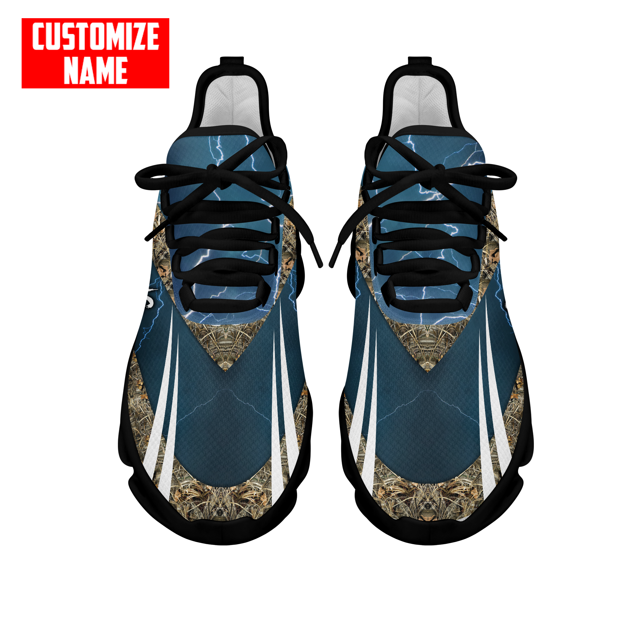 Bass fishing Sport - Blue version Custom name Clunky Sneaker Shoes
