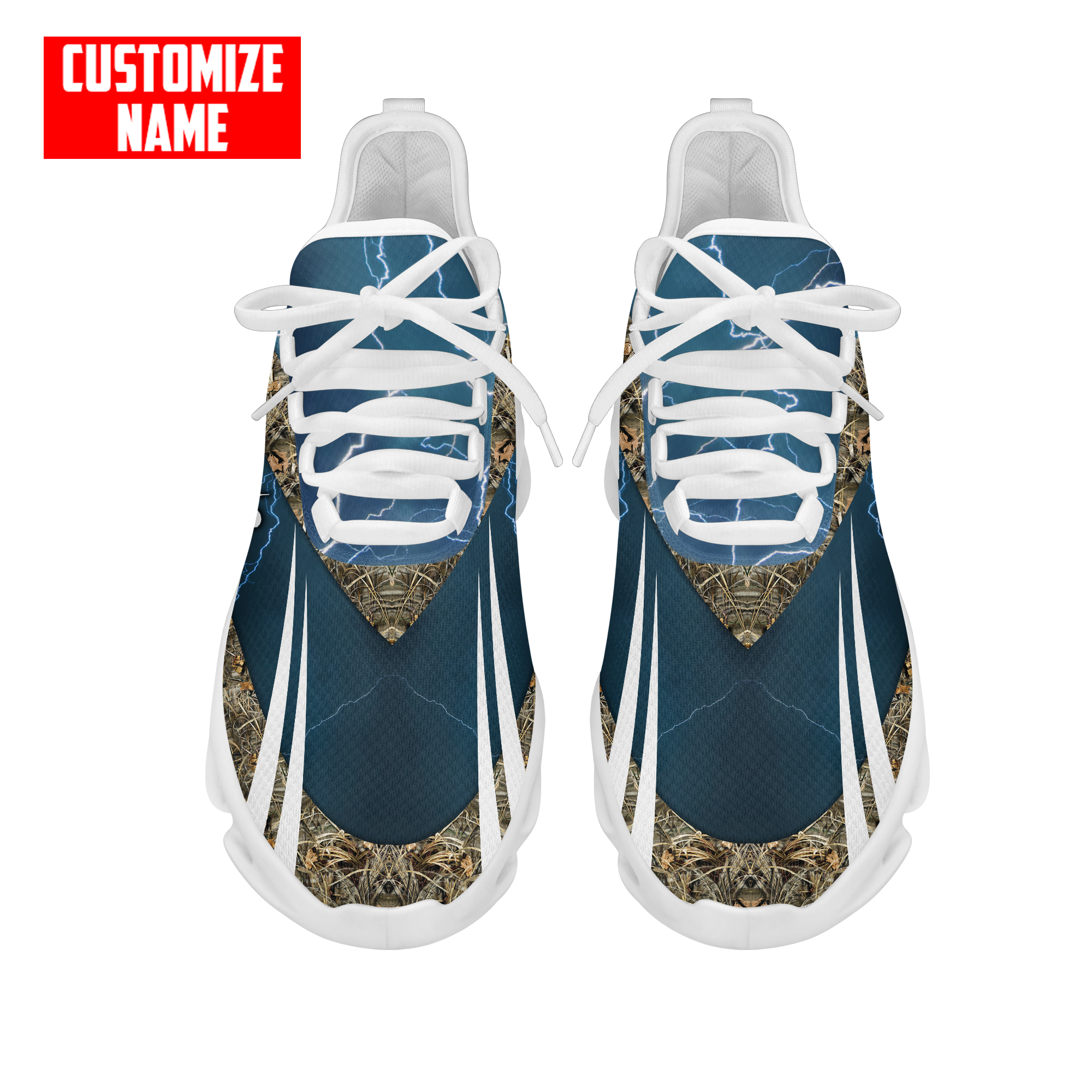 Bass fishing Sport - Blue version Custom name Clunky Sneaker Shoes