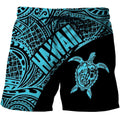 Hawaii Hoodie Turtle Mermaid Polynesian Wave - Blue Hoodie-Apparel-Phaethon-Shorts-S-Vibe Cosy™